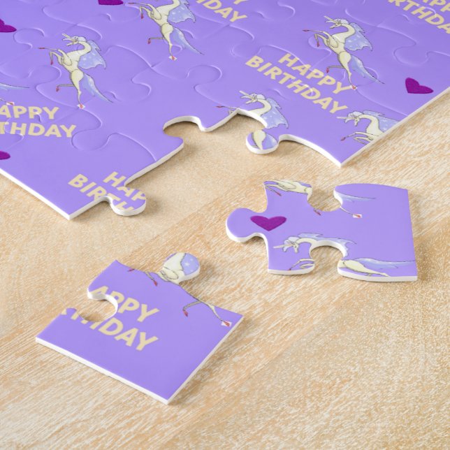 Puzzles Lila Unicorn Happy Birthday (Seite)