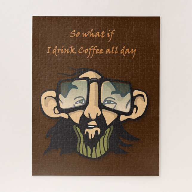 Puzzles Man Glasses-Kaffee (Vertikal)