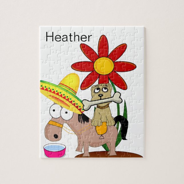 Puzzles Mexican Donkey Dog Floral (Vertikal)