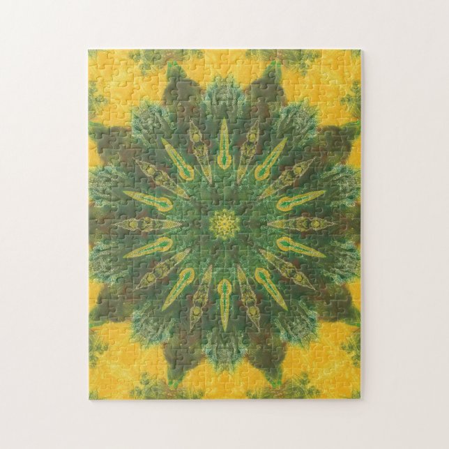 Puzzles mit grüner Gelbbraun-Geometrie (Vertikal)