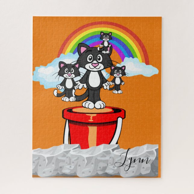 Puzzles Orange Cats Regenbogen (Vertikal)
