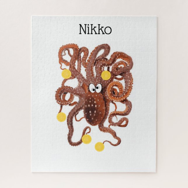 Puzzles Orangen Oktopus (Vertikal)