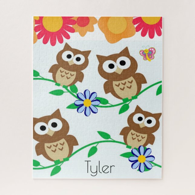 Puzzles Owls Floral (Vertikal)