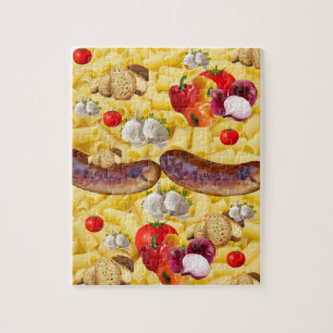 Puzzles Pasta Pinguin Brot Tomate