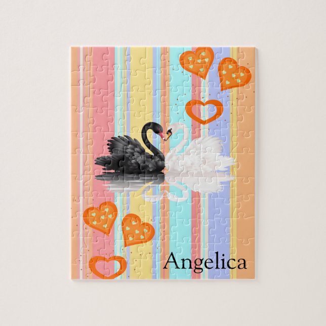 Puzzles Pastel Stripe Swans (Vertikal)