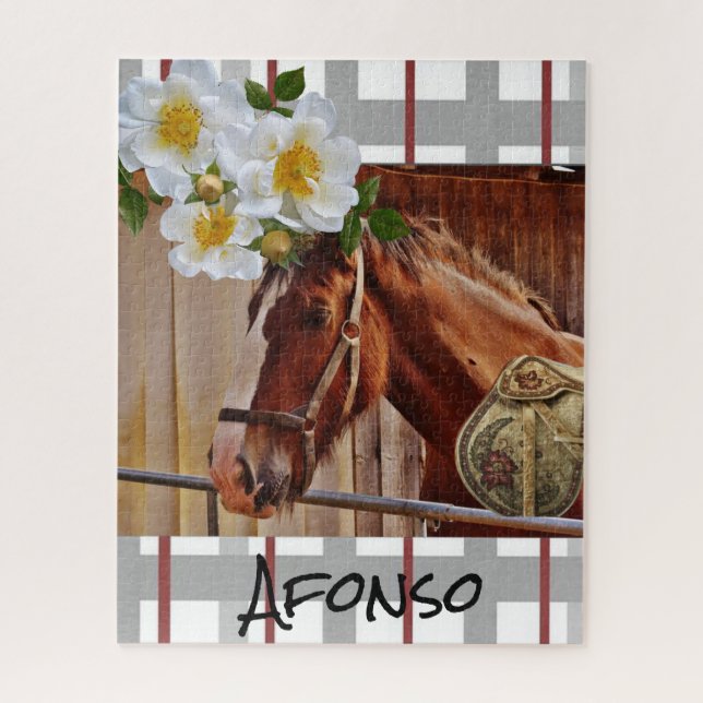 Puzzles Pferd Floral (Vertikal)