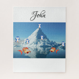 Puzzles Pinguin Fish Happy Valentine