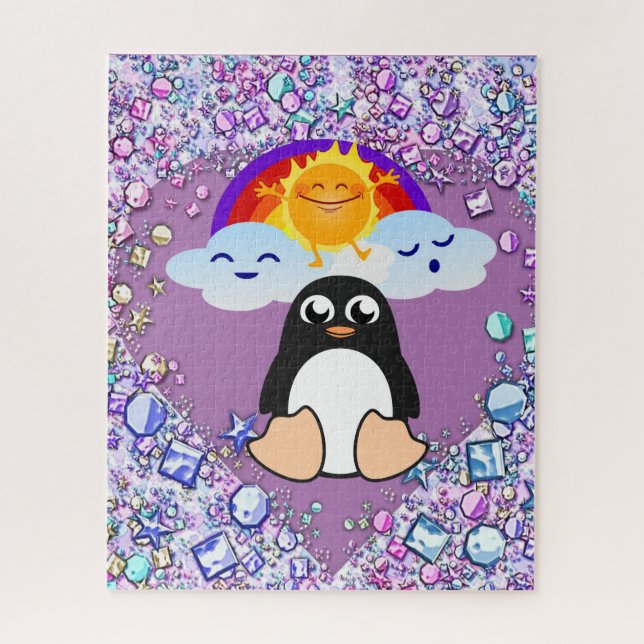 Puzzles Pinguin Rainbow Herzlich Gutes Valentine (Vertikal)