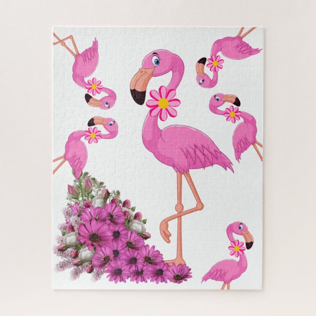 Puzzles Pink Flamingo Floral (Vertikal)
