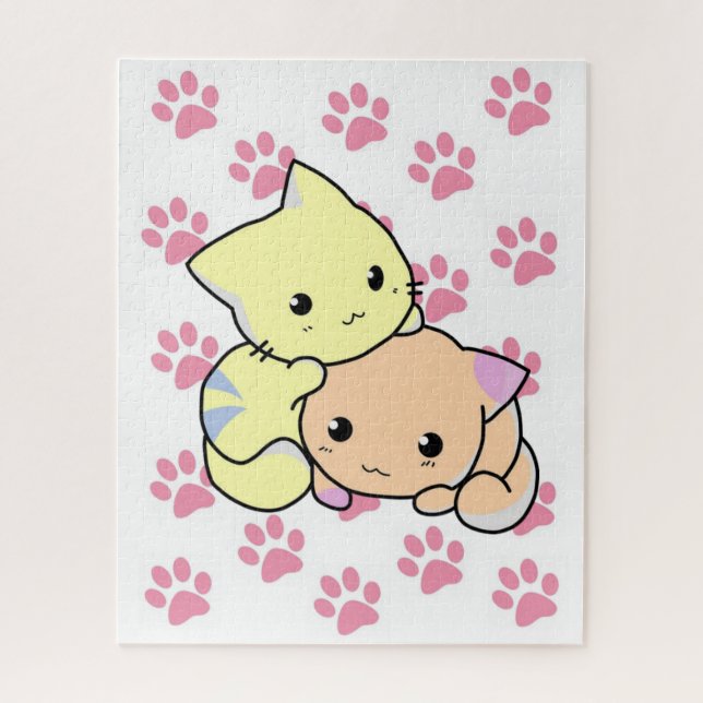 Puzzles Pink Paws Katzen Kitts (Vertikal)