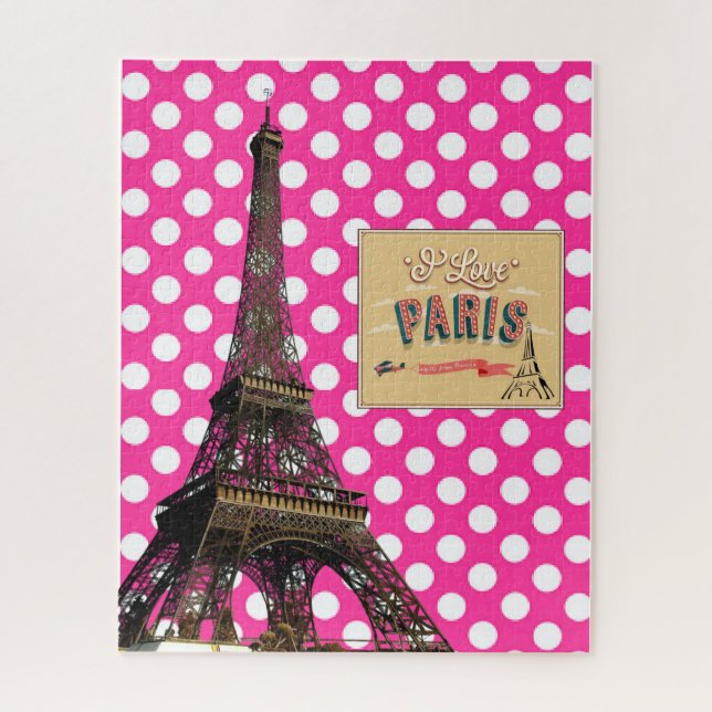 Puzzles Pink Polka dot, Paris Frankreich (Vertikal)