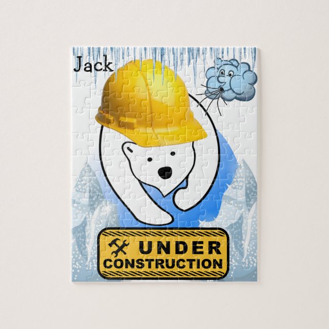 Puzzles Polar Bear unter Bauwolken (Vertikal)