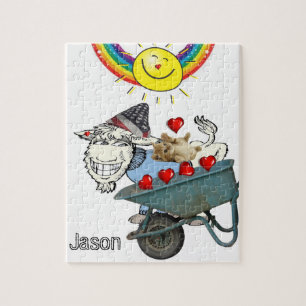 Puzzles Rainbow Goat Kitten Red Hearts