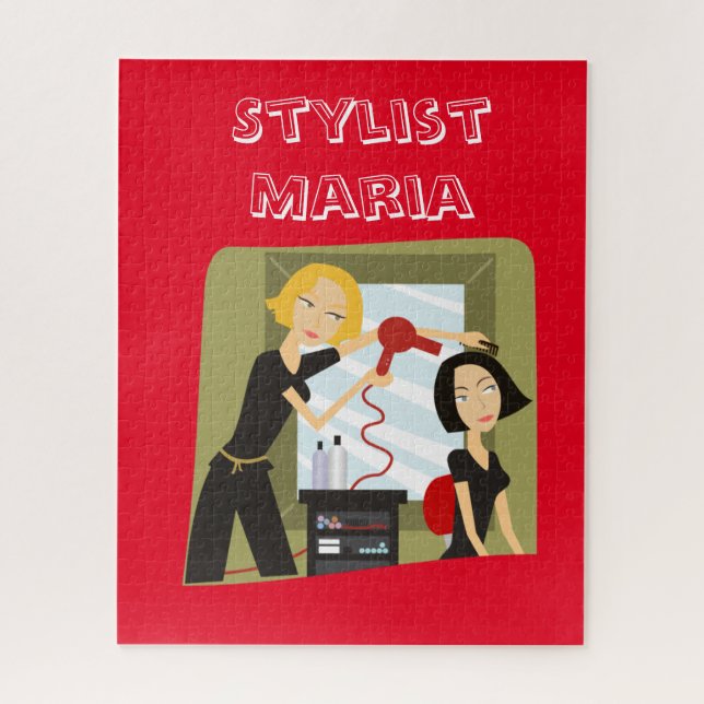 Puzzles Red Beauty Salon Stylist (Vertikal)