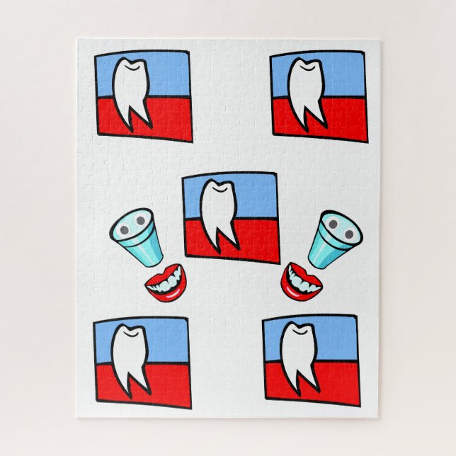Puzzles Red & Blue Teeth Dentist (Vertikal)