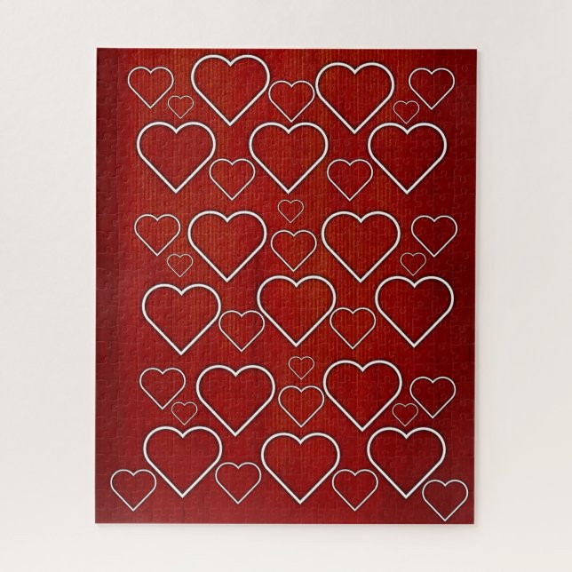Puzzles Red White Hearts (Vertikal)