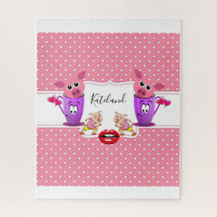 Puzzles Rosa Punkt Rosa Schweine