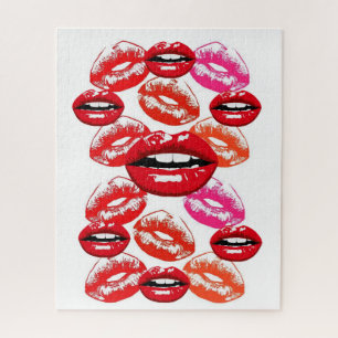 Puzzles Roter Lipstick Lippen