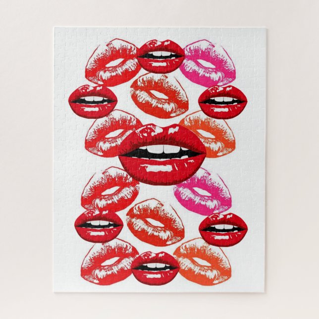 Puzzles Roter Lipstick Lippen (Vertikal)