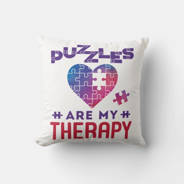 Puzzles sind meine Therapie Jigsaw Puzzle Lover Kissen (Vorderseite)