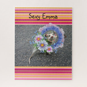 Puzzles Streifen Blumenoppossum