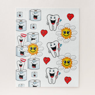 Puzzles Toilettenpapier Zähne Zahnbürste Herz Sonn