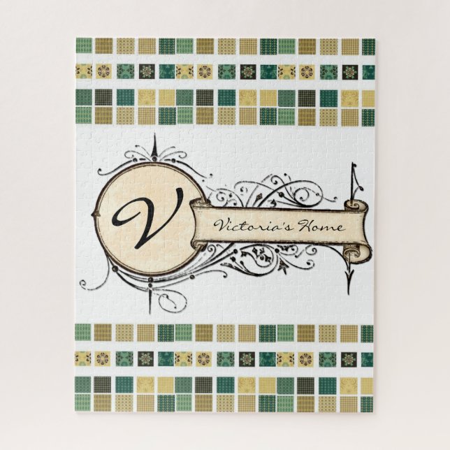 Puzzles Viktorianisch Beige Green (Vertikal)