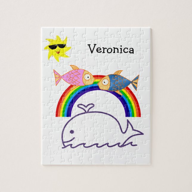 Puzzles Whale Fish Rainbow Sun (Vertikal)