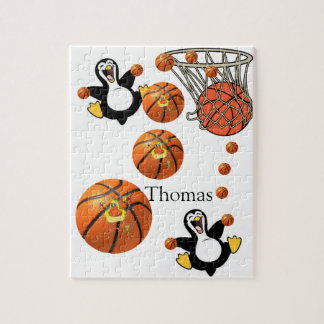 Puzzles White and Black Pinguin Basketball Court