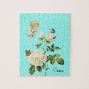 Puzzles White Angel Blue Butterfly Bläschen