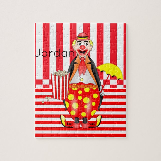 Puzzles White Red Stripe Clown Popcorn (Vertikal)