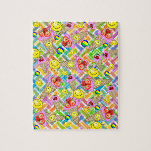 Puzzles Zickzack Pink Ice Creme Cones Erdbeere