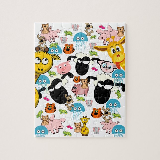 Puzzles Zoo Animals Pigs Giraffe (Vertikal)