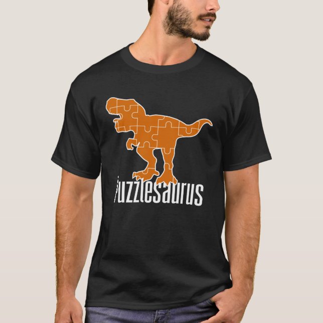 Puzzlesaurus Dinosaur Puzzle Piece Game Jigsaw Puz T-Shirt (Vorderseite)