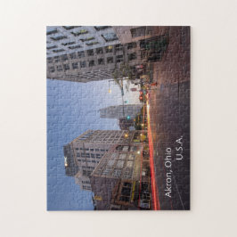 Puzzlespiel Akrons, Ohio mit Geschenkboxen Puzzle