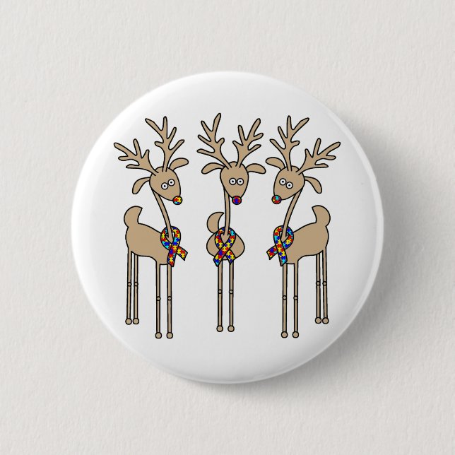 Puzzlespiel-Band-Ren - Autismus-Bewusstsein Button (Vorderseite)