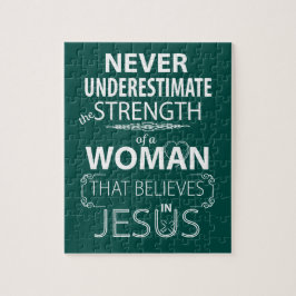 Puzzlespiel-christliche Frauen glaubt an Puzzle