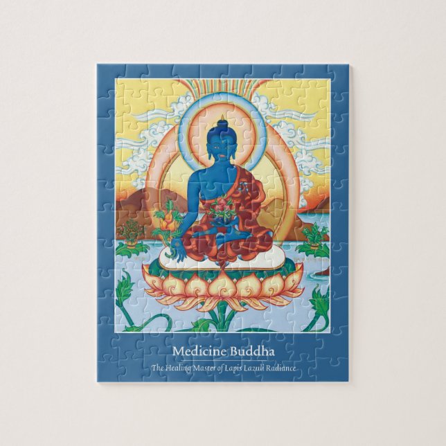 PUZZLESPIEL IM ZINN - Medizin Buddha - Meister des Puzzle (Vertikal)