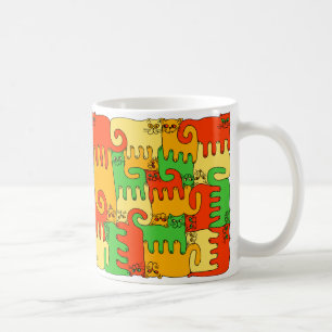 Puzzlespiel-Katzen "Herbst-Blätter " Kaffeetasse