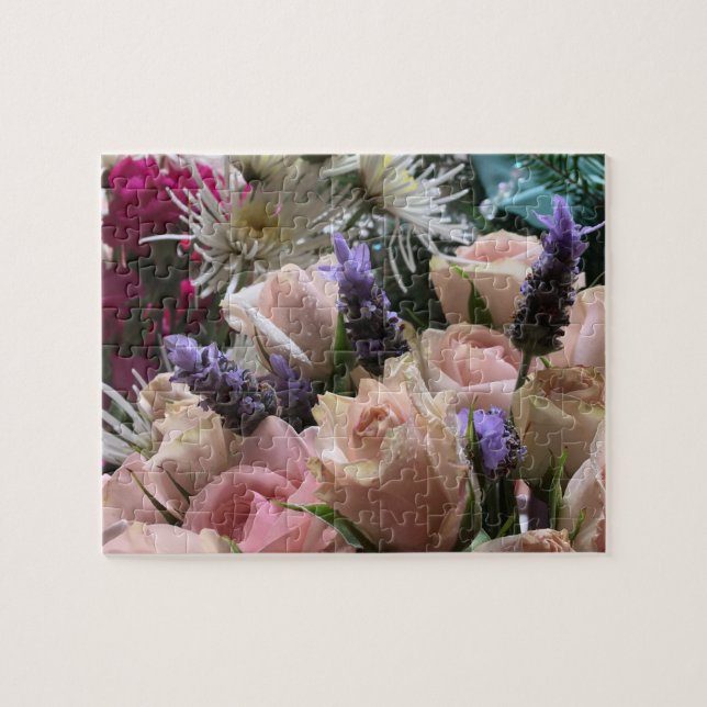 Puzzlespiel:  Lavendel Ostern Roses& Puzzle (Horizontal)