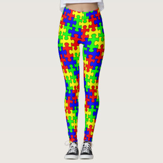 Puzzlespiel-Leggings: Buntes Puzzlespiel Leggings