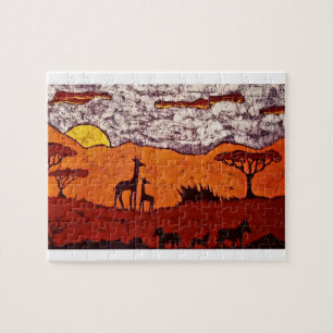 Puzzlespiel mit afrikanischer Landschaft Puzzle