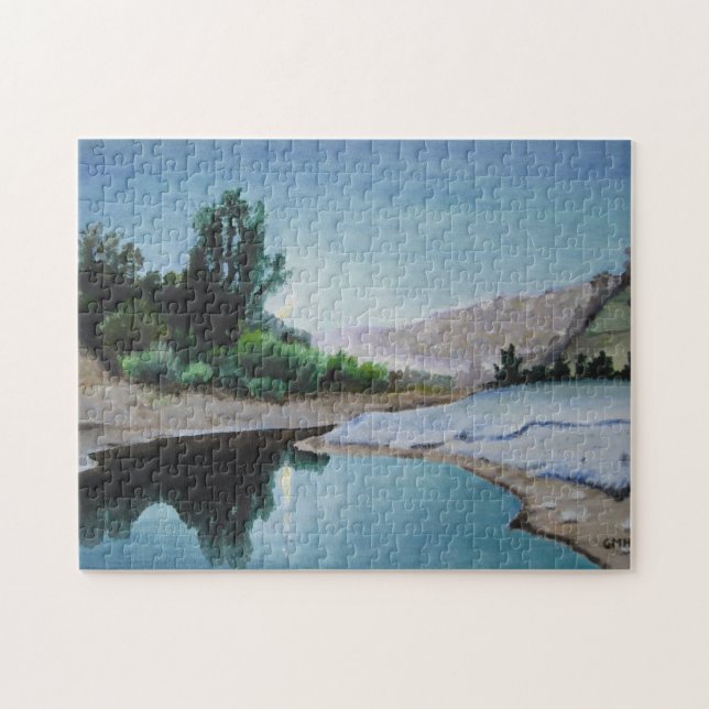 Puzzlespiel-Moonlit Nacht im Holz Puzzle (Horizontal)