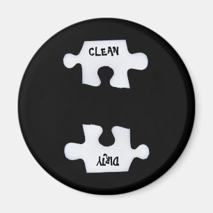 Puzzlespiel sauber und schmutzig magnet