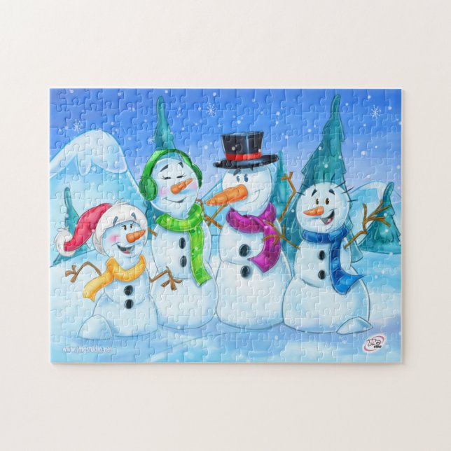 Puzzlespiel-Schneemannfamilie Puzzle (Horizontal)
