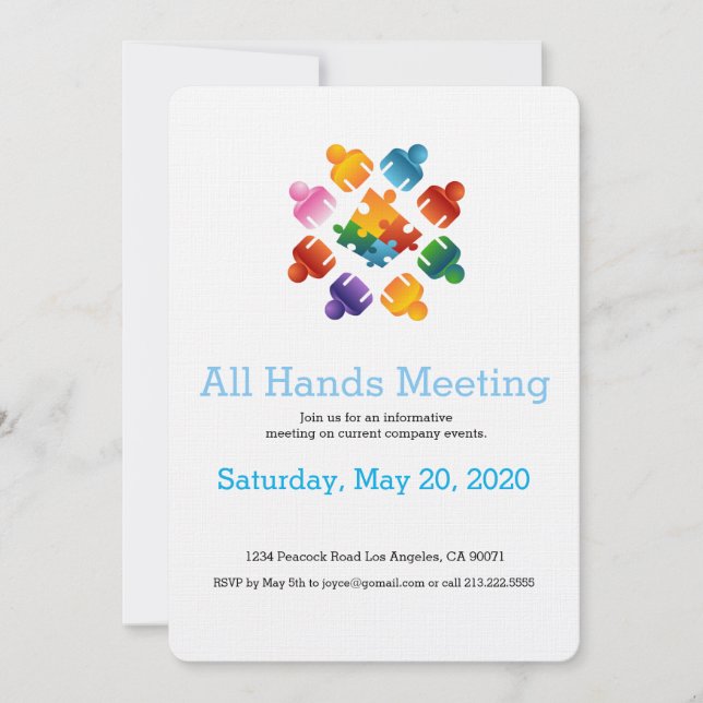 Puzzlespiel-Team-Einladung Einladung (Vorderseite)