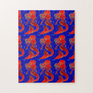 Puzzlespiel vieler rotes Meerjungfrauen Puzzle