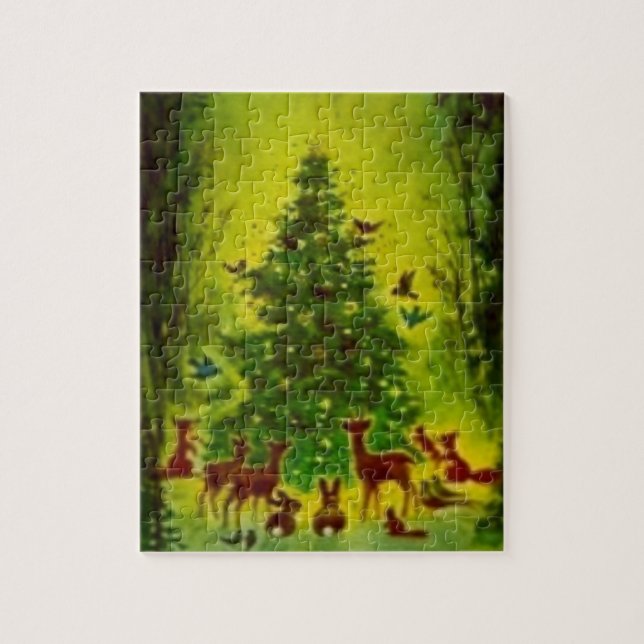 Puzzlespiel, WeihnachtsAnsammlung um einen Baum Puzzle (Vertikal)