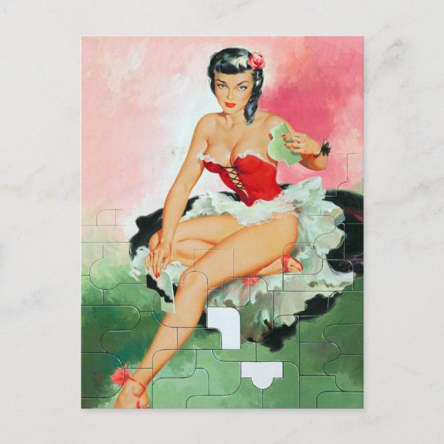 Puzzlestickerin Postkarte (Vorderseite)