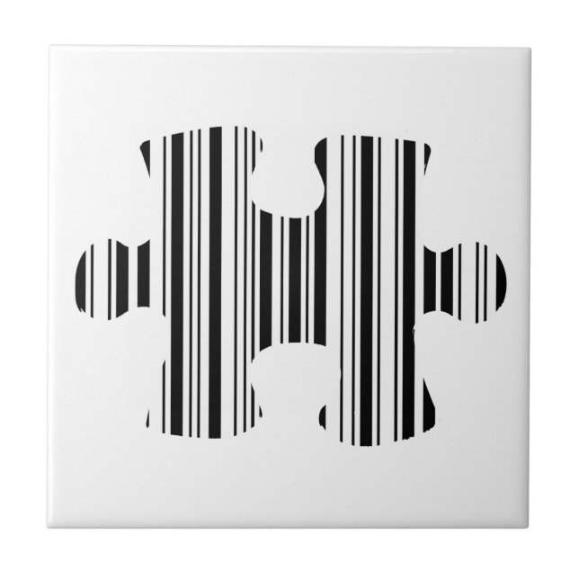 Puzzleteil-Barcode-Musterdesign Fliese (Vorderseite)